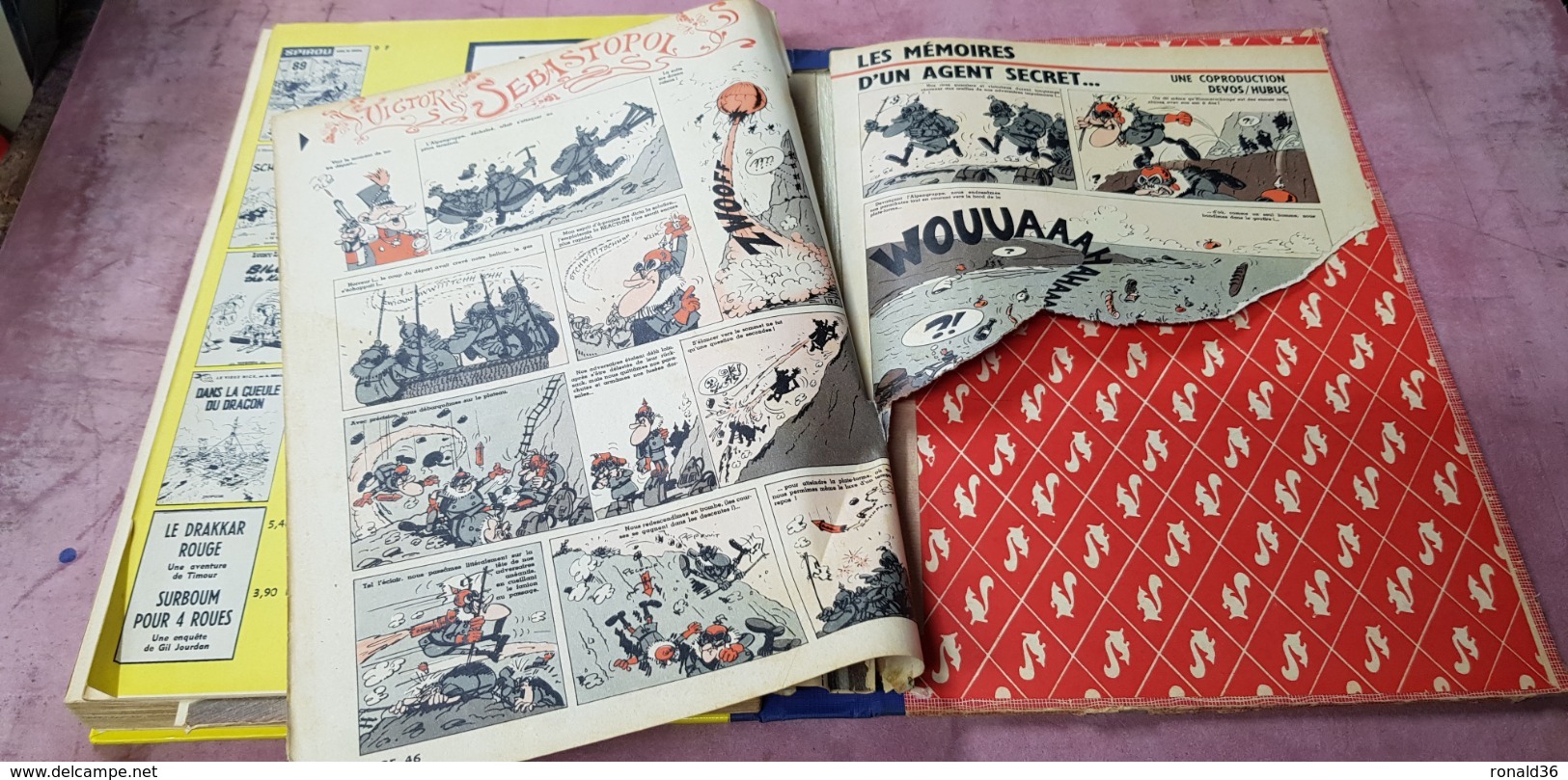 SPIROU Album N° 92 1964 relié DUPUIS J dessinateur voiture char amx dalton gaston lagaffe schtroump kiwi avion