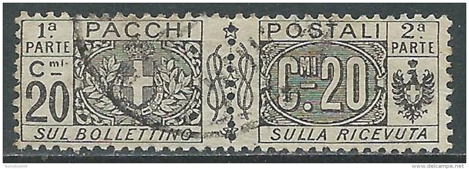 1914-22 REGNO USATO PACCHI POSTALI 20 CENT - Z6-5 - Pacchi Postali