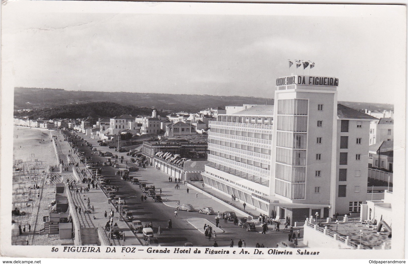 POSTCARD PORTUGAL - FIGUEIRA DA FOZ - GRANDE HOTEL DA FIGUEIRA E AV. DR. OLIVEIRA SALAZAR - Coimbra