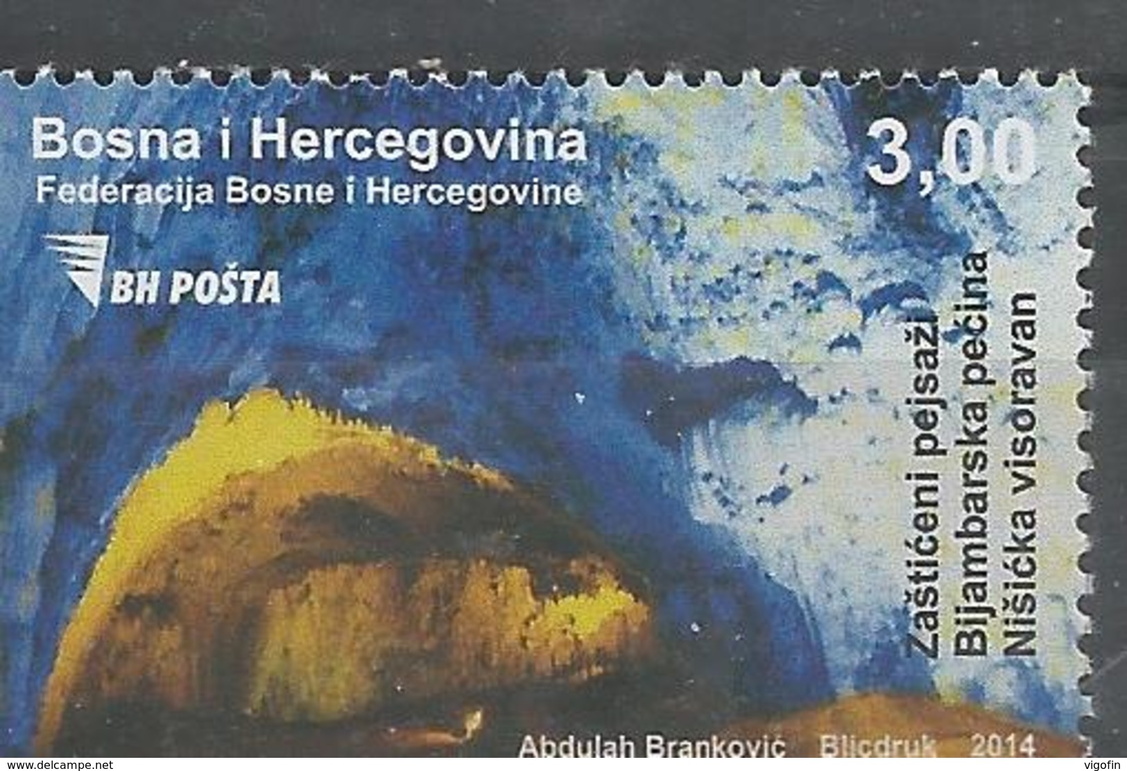 BH 2014 BIJAMBARSKA CAVE, BOSNA AND HERZEGOVINA, 1 X 1v, MNH - Archäologie