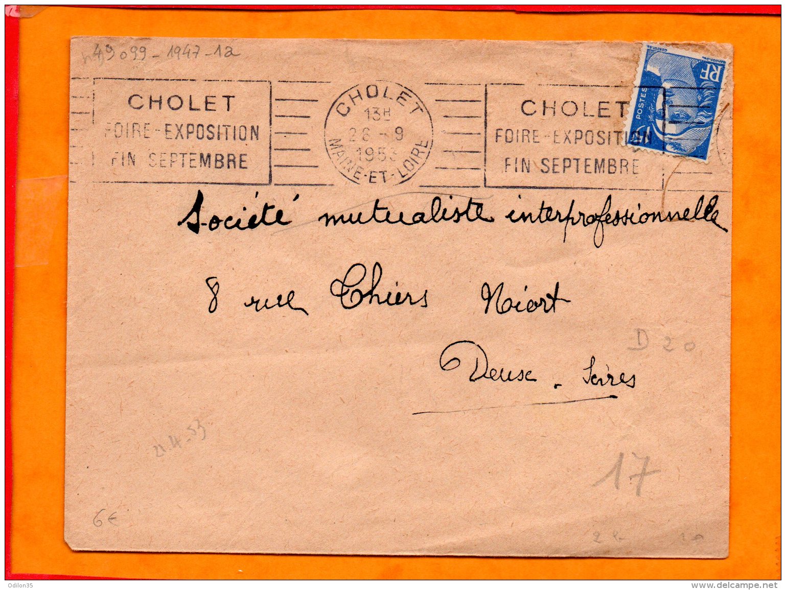 MAINE ET LOIRE, Cholet, Flamme à Texte, Foire Exposition Fin Septembre - Mechanical Postmarks (Advertisement)