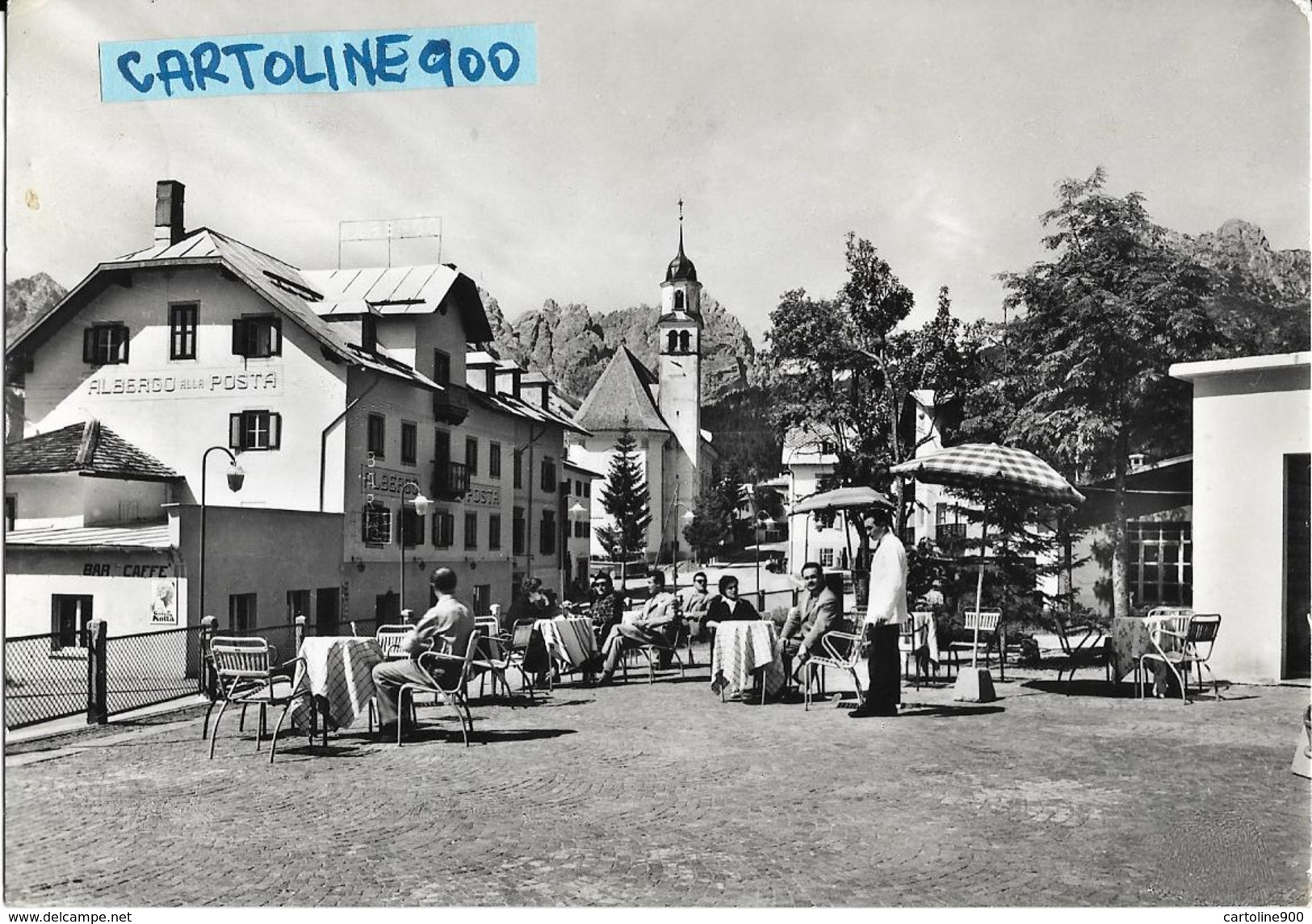 Veneto-belluno-sappada Cadore Veduta Albergo Posta Giardino Con Tavoli E Persone Animatissima Anni/60 - Sonstige & Ohne Zuordnung