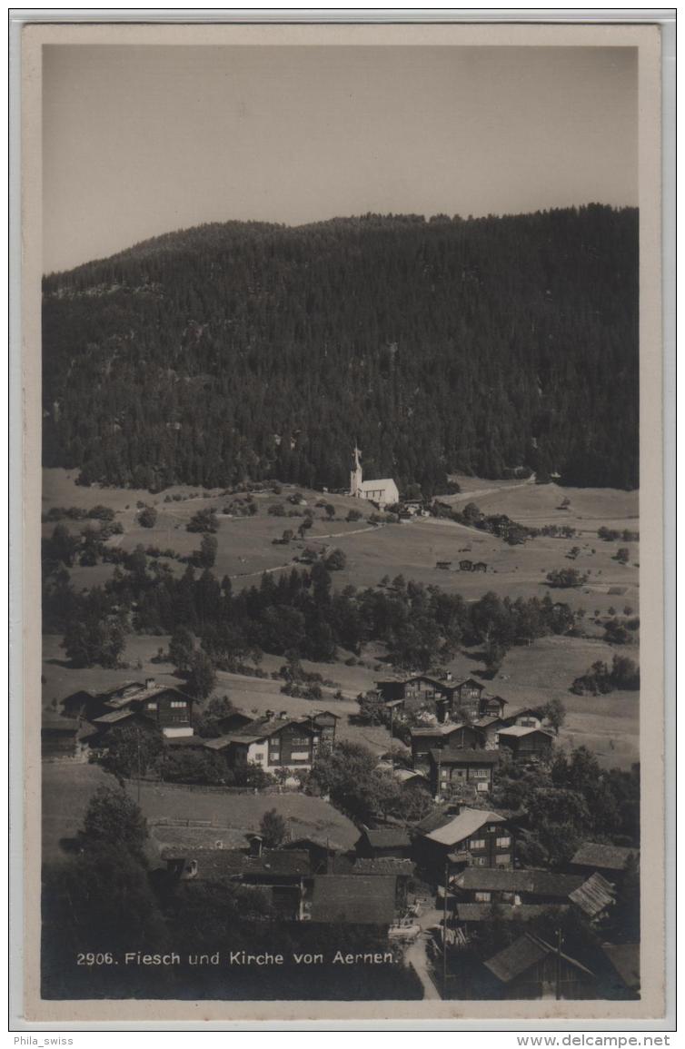 Fiesch Und Kirche Von Aernen - Photo: Societe Graphique No. 2906 - Ernen