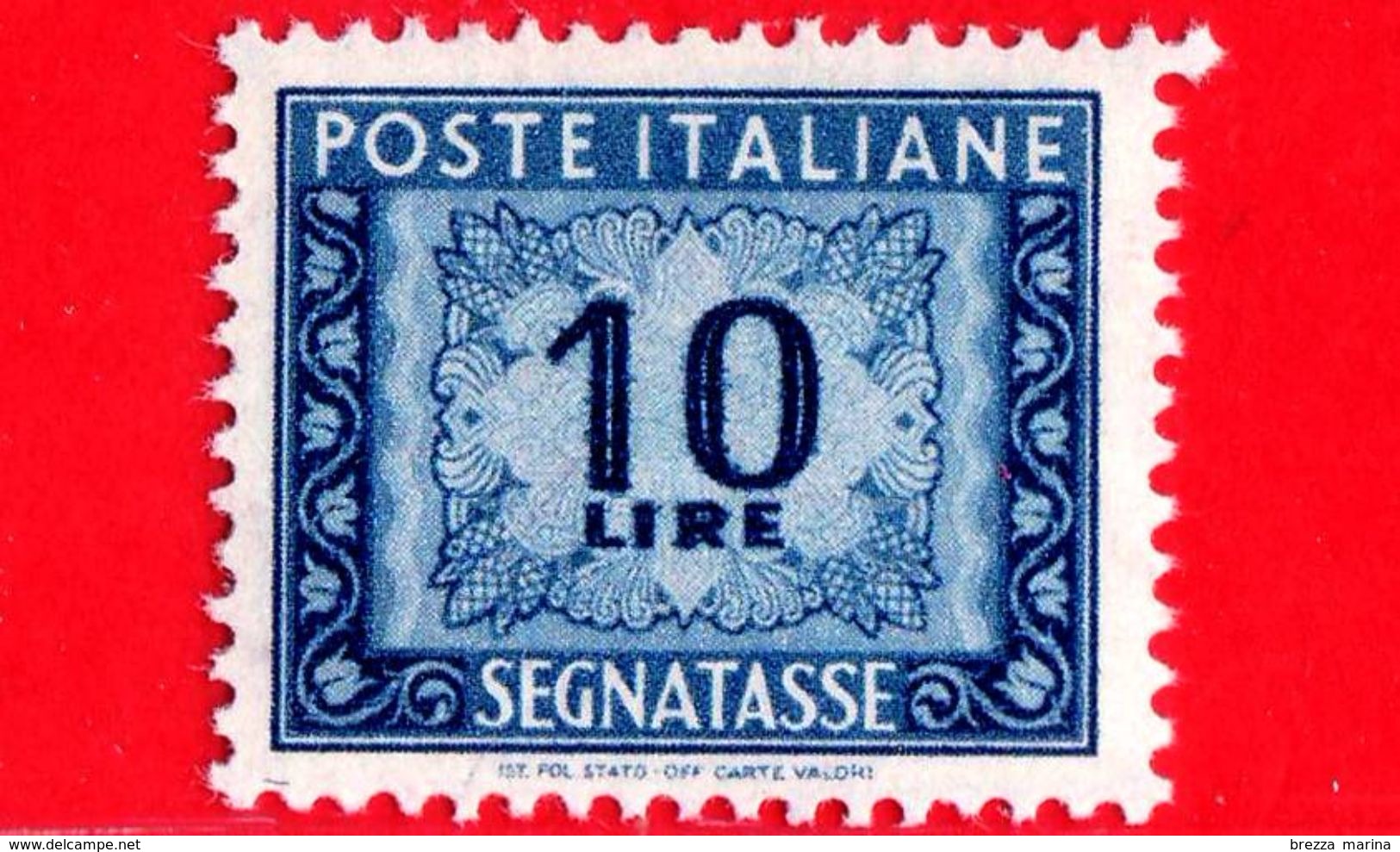 Nuovo - MNH - ITALIA - 1947 - Cifra E Decorazioni, Filigrana Ruota - Segnatasse -  10 - Segnatasse