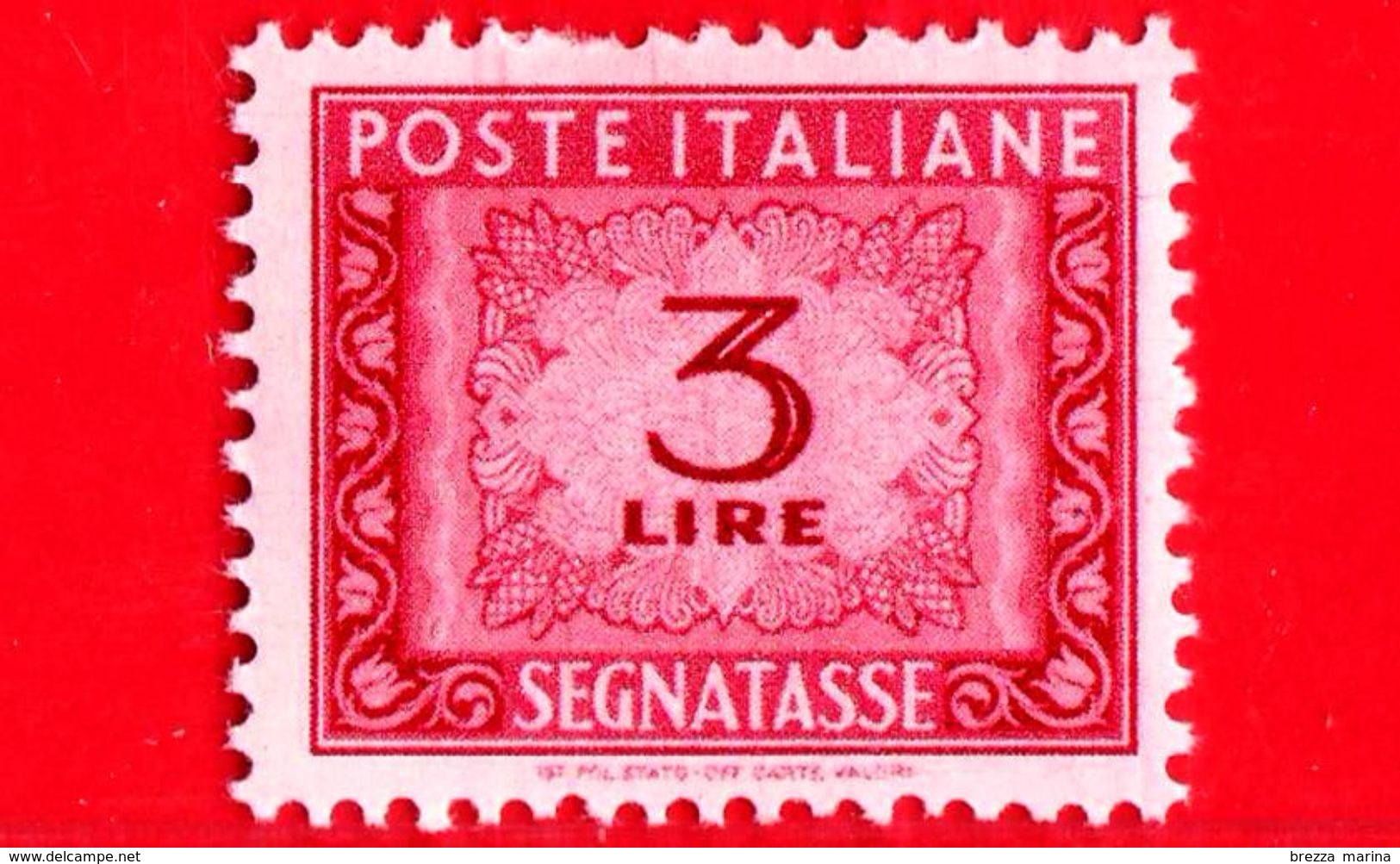 Nuovo - MNH - ITALIA - 1947 - Cifra E Decorazioni, Filigrana Ruota - Segnatasse -  3 - Segnatasse