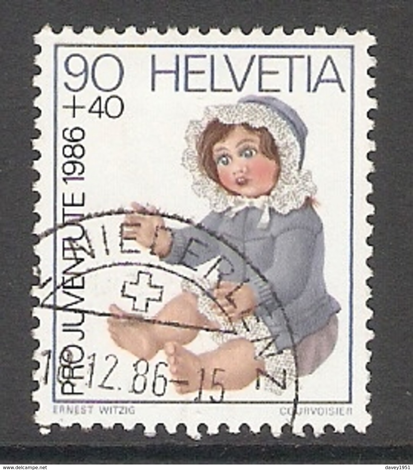 004486 Switzerland Pro Juventute 1986 90c FU - Used Stamps