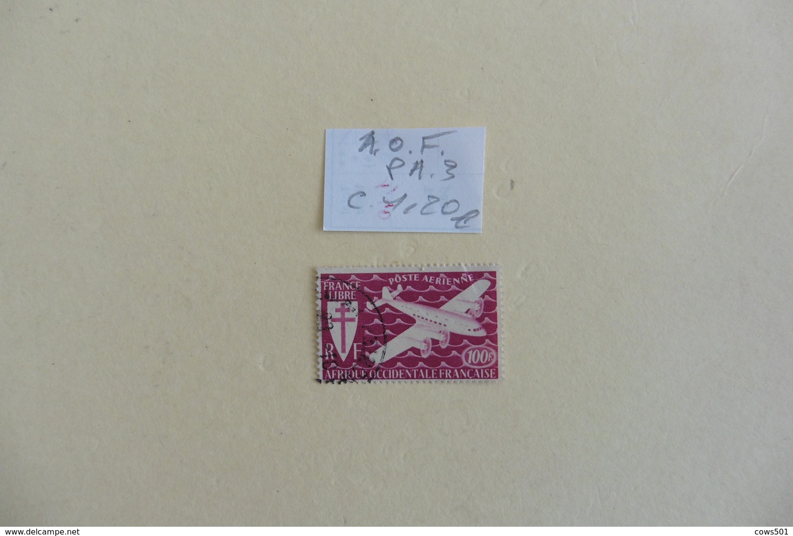 A.O.F :  Poste Aérienne :timbre N° PA 3 Oblitéré - Used Stamps