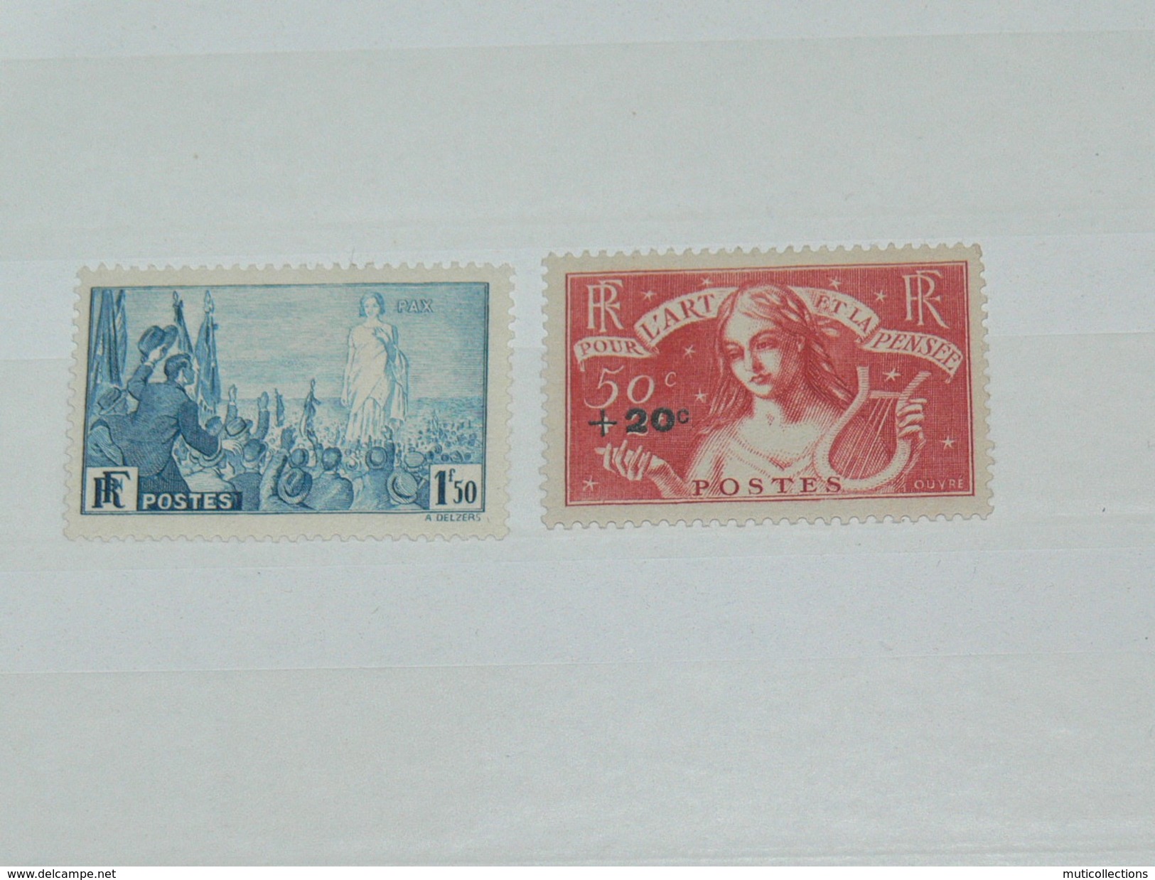 LOT N° 4 / 2 TIMBRES NEUFS SANS CHARNIERE  / TIMBRE 1900 A 1938 / COTE YT 46 EUROS - Unused Stamps