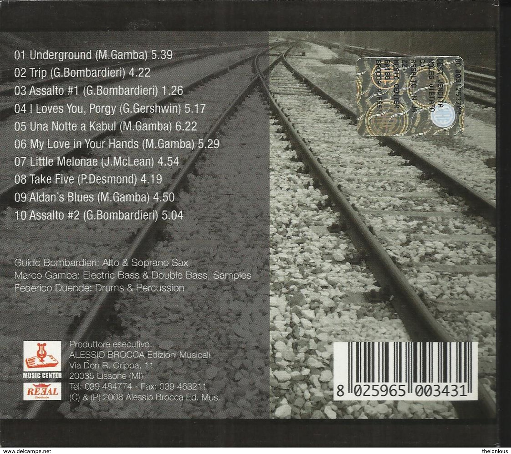 # CD: Guido Bombardieri "Assalto In Jazz" - Music Center BA 186 CD - Jazz