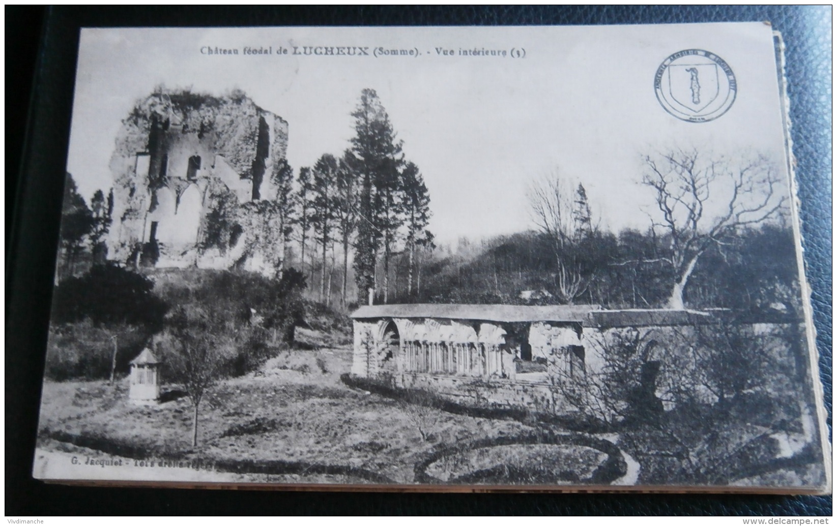 80 - LUCHEUX - CHATEAU FEODAL - VUE INTERIEURE - CPA VIERGE - Lucheux