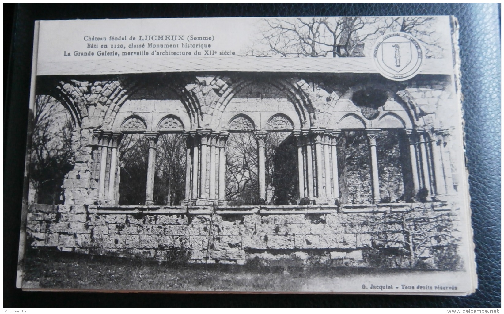 80 - LUCHEUX - CHATEAU FEODAL - LA GRANDE GALERIE XIIeme Siècle - CPA Ecrite En 1928 - Lucheux