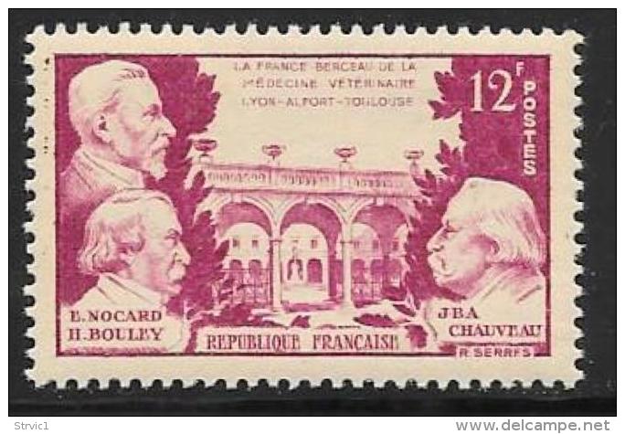 France, Scott # 655 MNH Veterinary Medicine, 1951 - Unused Stamps