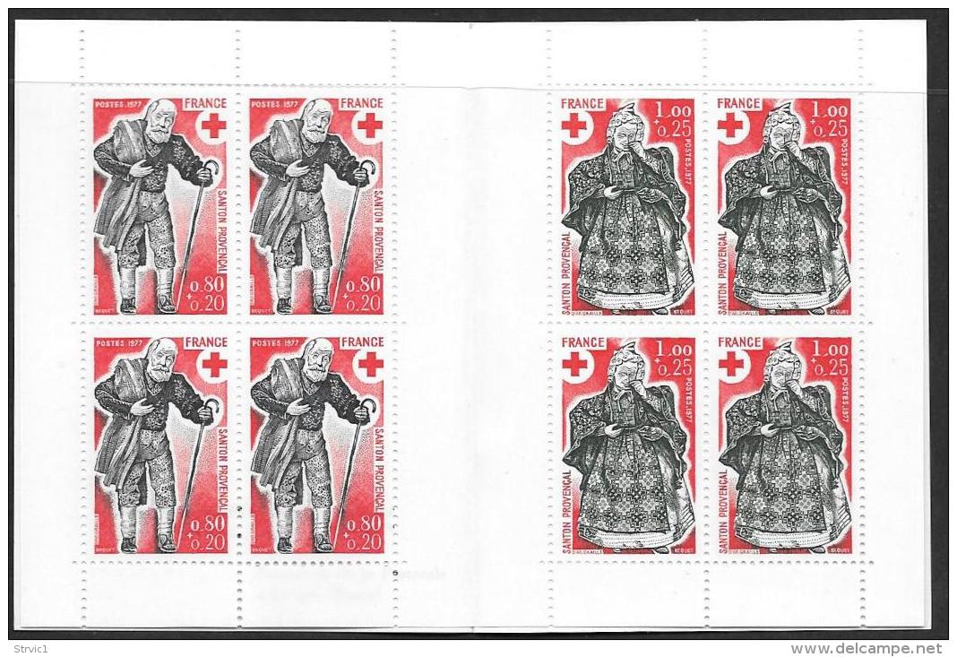France, Scott # B503a MNH Complete Booklet Red Cross, 1977 - Commemoratives