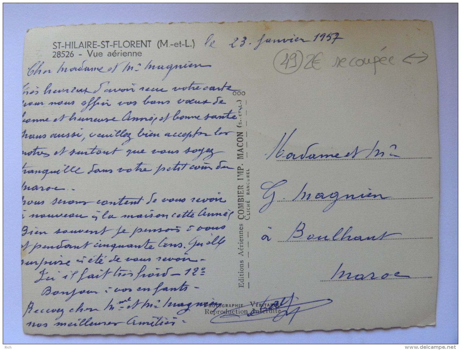 CPSM (49) Maine Et Loire - Saint Hilaire Saint Florent - Vue Aérienne - Carte Coupée - Autres & Non Classés