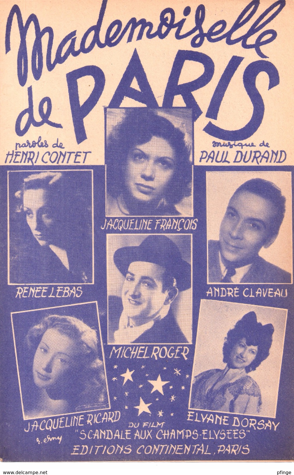 Mademoiselle De Paris (p.: Henri Contet, M.: Paul Durand ) Jacqueline François/André Claveau/Michel Roger..., 1948 - Autres & Non Classés