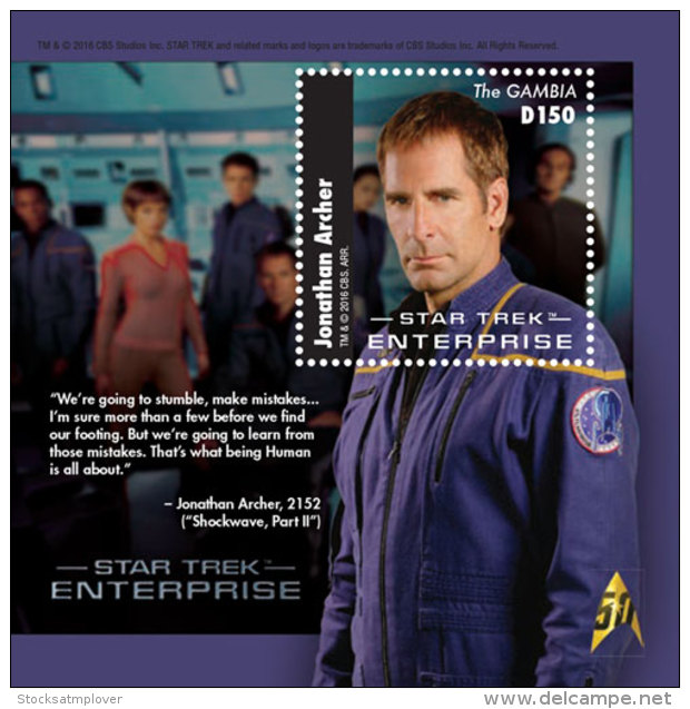 Gambia-2016-space-50th Anniversary Of Star Trek S/s - Other & Unclassified