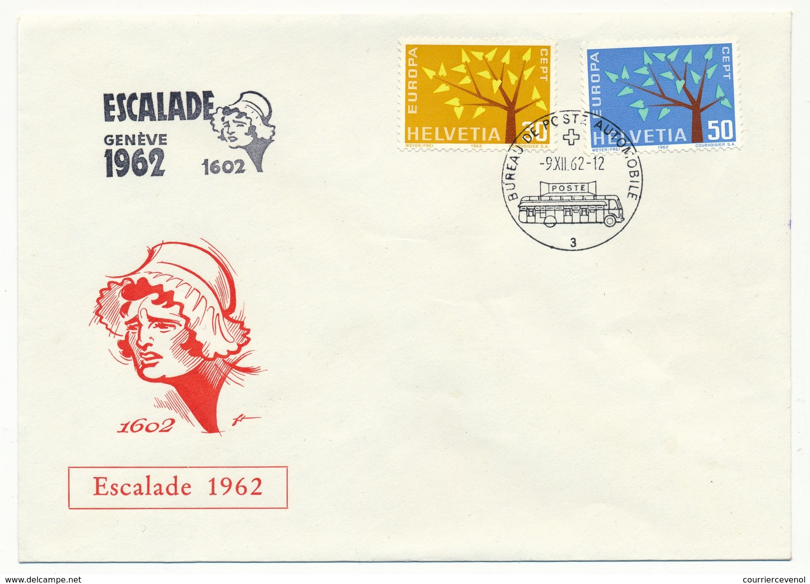 SUISSE - 4 Enveloppes "Escalade 1962" - Cachet Bureau De Poste Automobile 1962 - Lettres & Documents