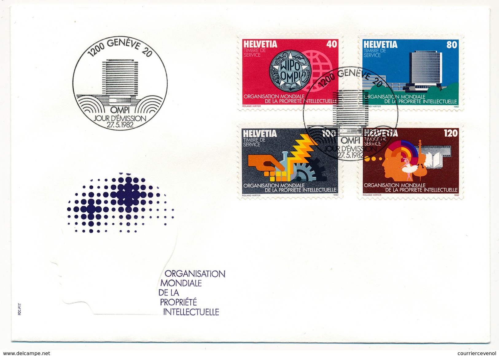 SUISSE - 5 Enveloppes FDC - Organisation Mondiale De La Propriété Industrielle - 1982 - Service