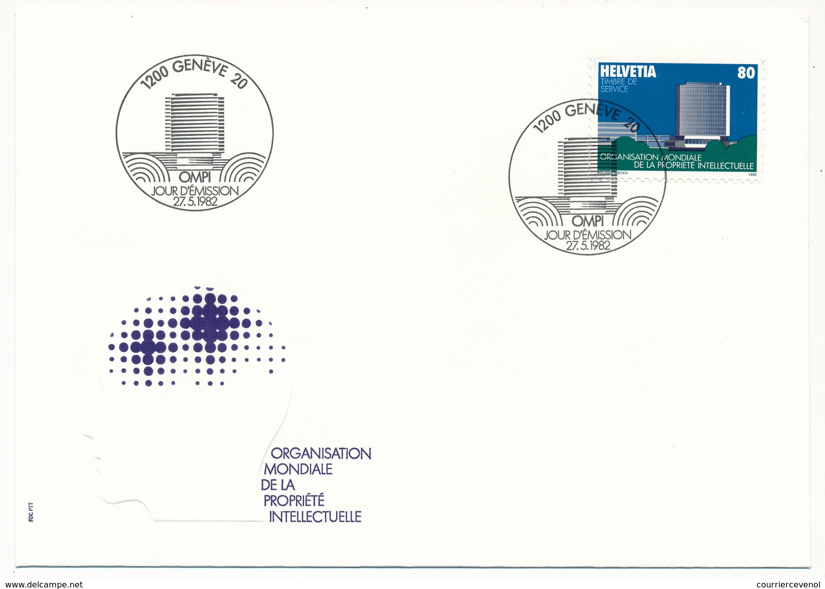 SUISSE - 5 Enveloppes FDC - Organisation Mondiale De La Propriété Industrielle - 1982 - Dienstmarken