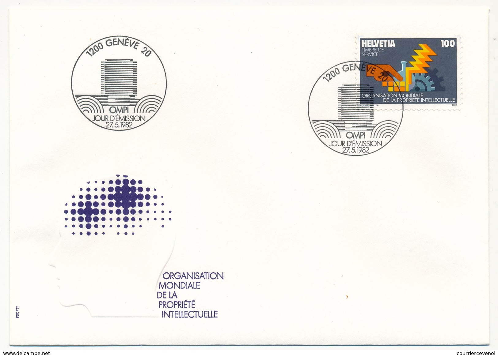 SUISSE - 5 Enveloppes FDC - Organisation Mondiale De La Propriété Industrielle - 1982 - Service