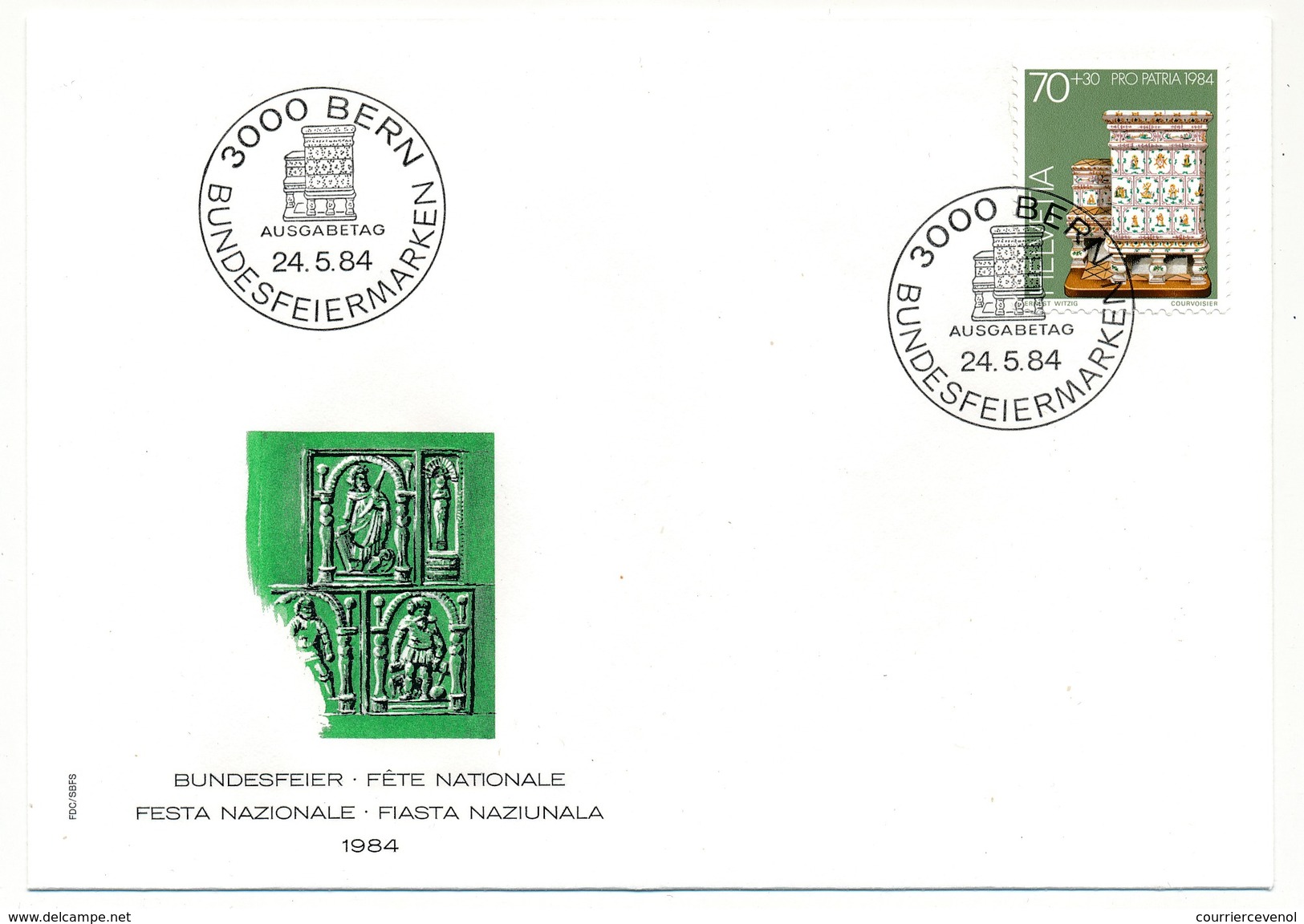 SUISSE - 5 Enveloppes FDC - Fête Nationale 1984 - Bundesfeir - Bern - 24/05/1984 - FDC