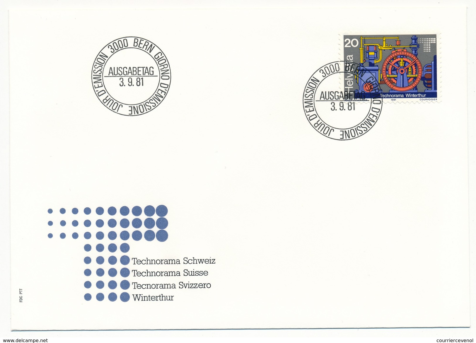 SUISSE - 5 Enveloppes FDC - Timbres Poste Spéciaux - Bern - 3/09/1981 - FDC