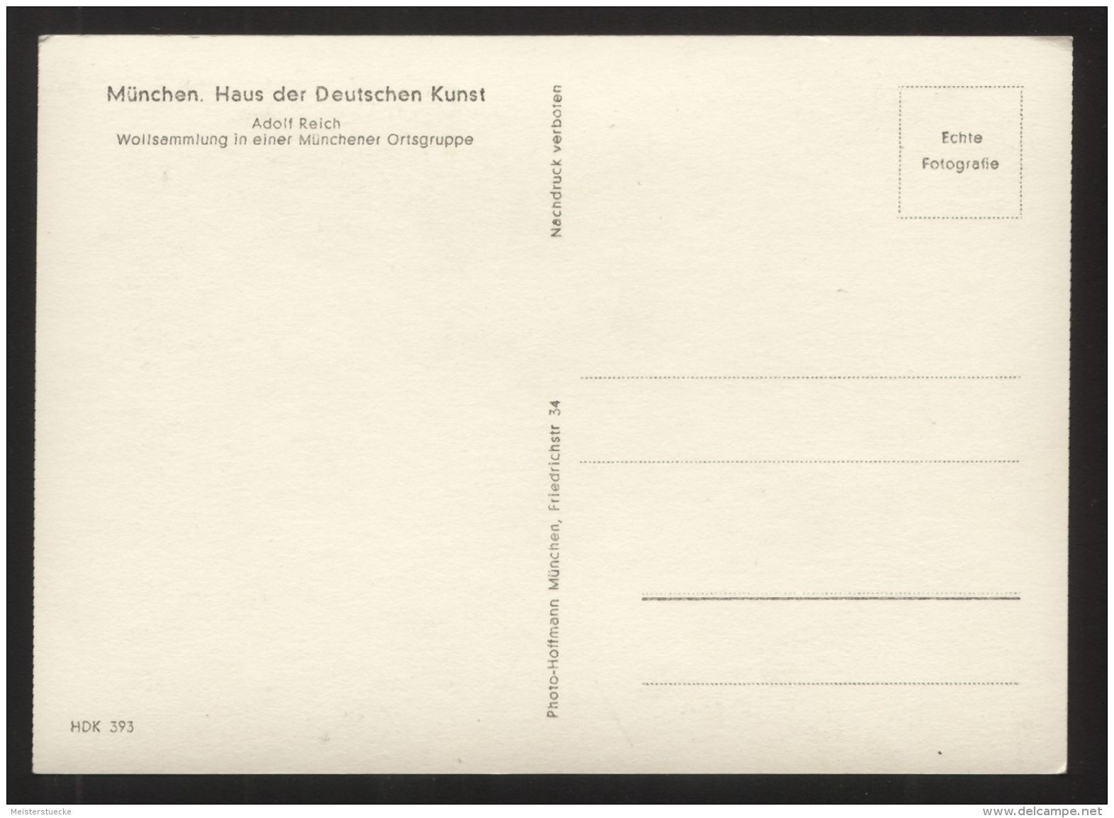 AK - HDK 393 - Adolf Reich, Wollsammlung Einer Münchener Ortsgruppe - Ungebraucht Um 1940 - 1900-1949