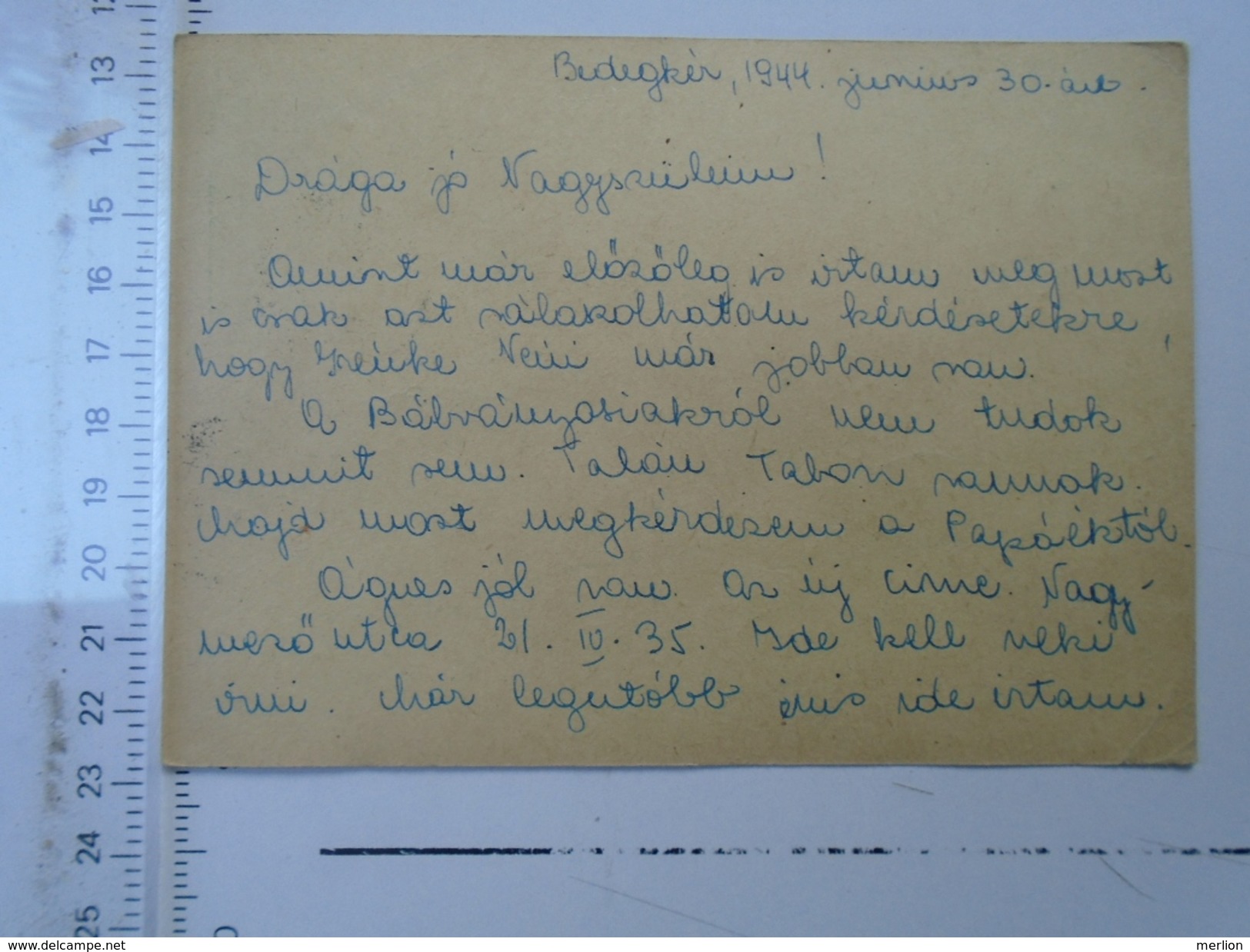 D150073 Hungary Postal Stationery -  1944 -Bedegkér - Retour -Elköltözött Parti - Ganzsachen