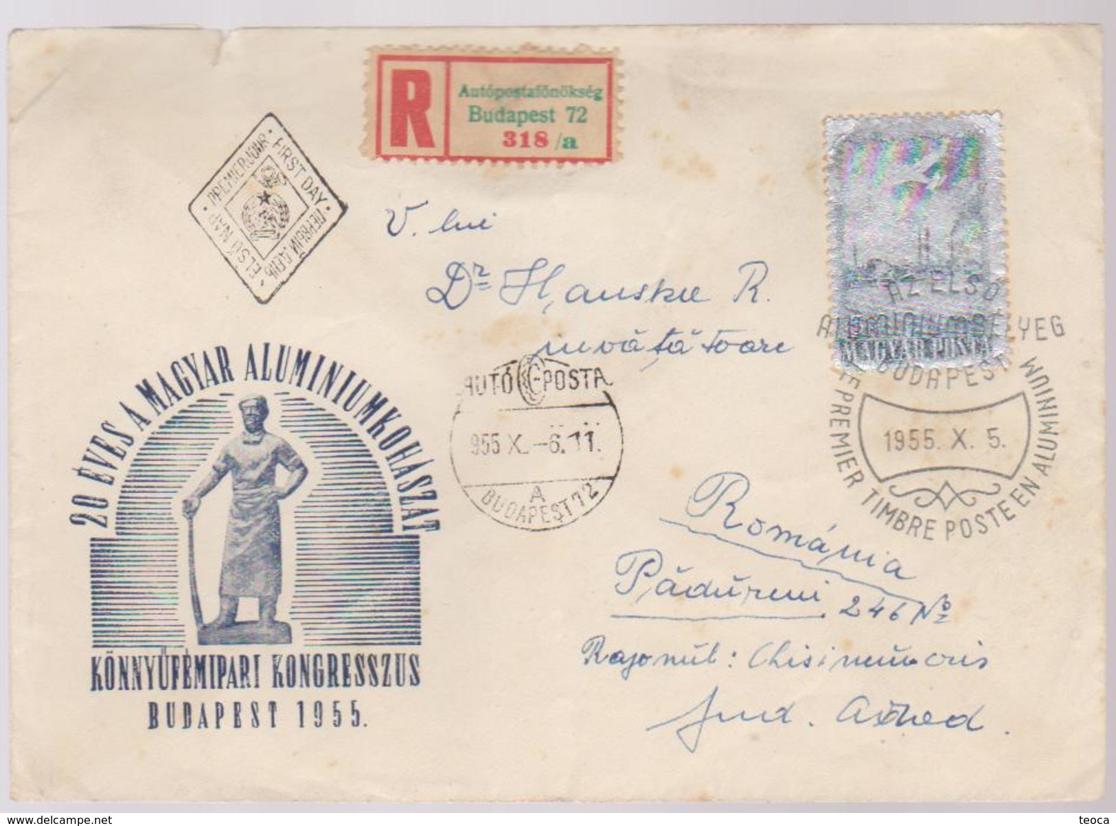 HUNGARY LETTER REGISTRED CIRCULATED BUDAPEST AT ARAD  ROMANIA POSTMARK SPECIAL - Briefe U. Dokumente