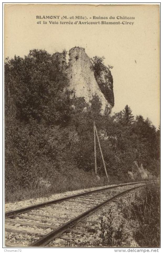 (54) 009, Blamont, CLB, Ruines Du Château Et La Voie Ferrée DÂ’Avricourt Blamont Cirey - Blamont