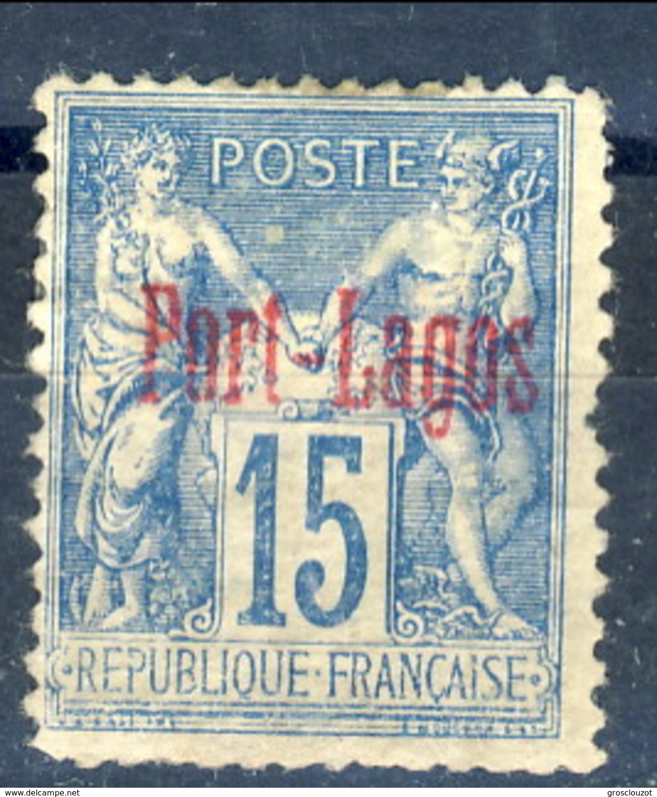 Port Lagos 1893 N. 3 C. 1 5 Azzurro MH Cat. &euro; 110 - Ongebruikt