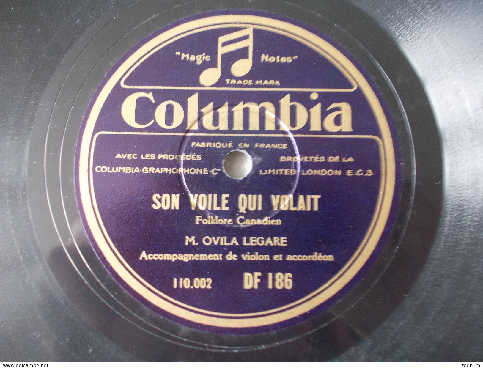 78T - Son Voile Qui Volait Et Son P'tit Jupon Par Ovila Legare - 78 Rpm - Gramophone Records