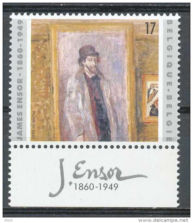 D- [2822A] Belgique 1999 (avec Tabs), James Ensor, 'ma Chambre Préférée', Tableau, Painting, émission Commune Avec Israë - Emissions Communes