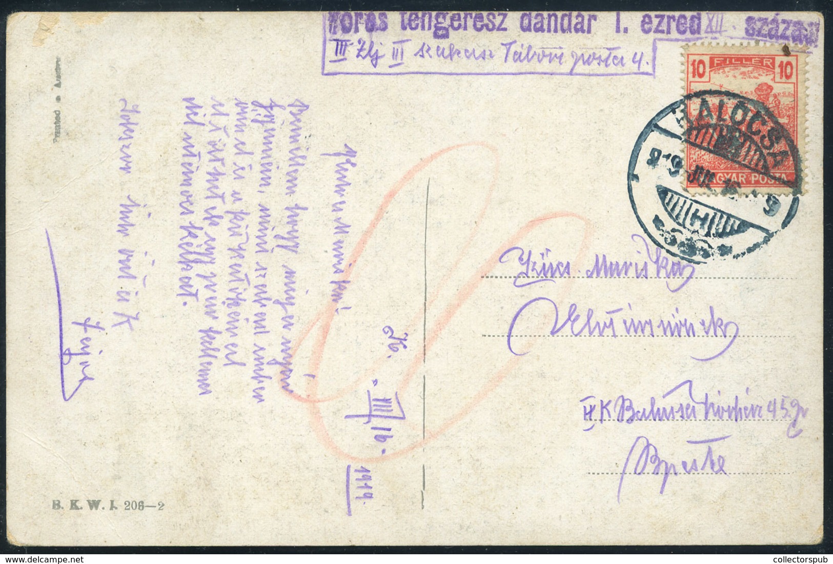 HUNGARY 1919. SOVIET REPUBLIC , Postcard With Rare Feldpost Cancellation - Covers & Documents