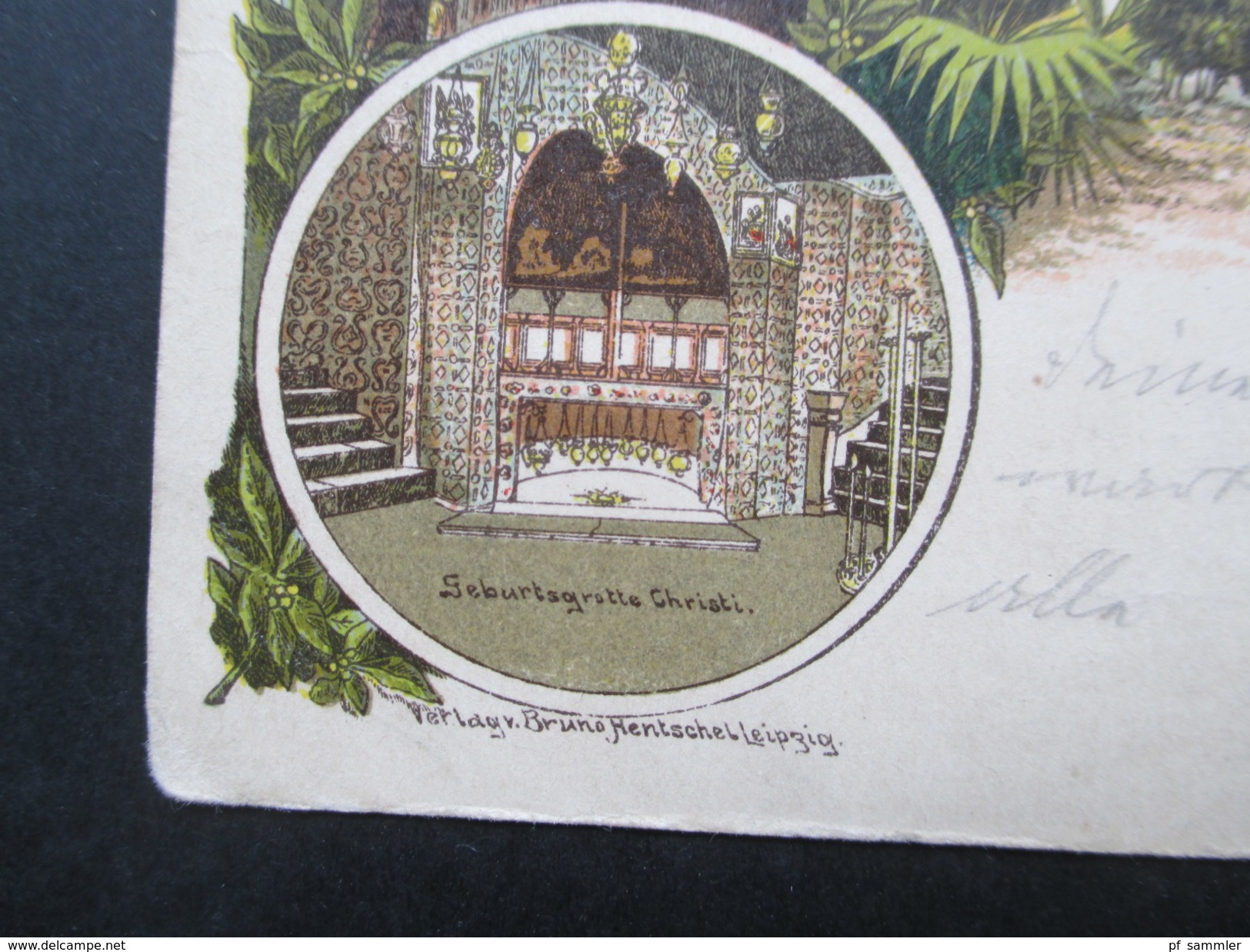 Türkei 1898 Mehrbildkarte Bethlehem. Geburtsgrotte Christi. Jerusalem - Rixdorf. Verlag Bruno Hentschell Leipzig