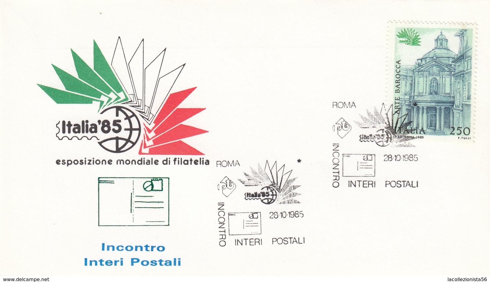 8531-GIRO ANNULLI SPECIALI EMESSI DALLE AMM. POSTALI ITALIA-S.MARINO-VATICANO- ESP. MONDIALE DI FILATELIA "ITALIA 85"