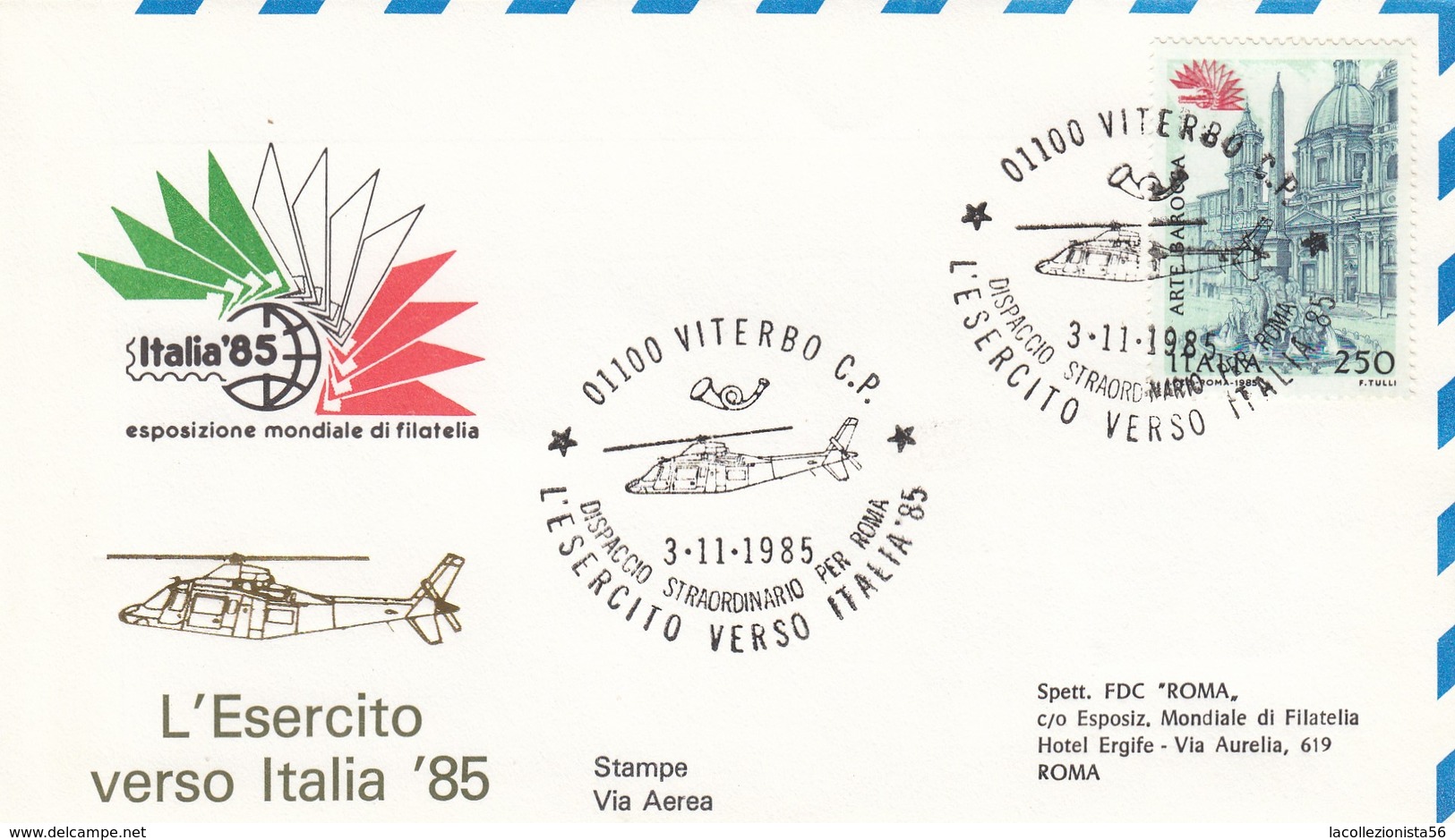 8531-GIRO ANNULLI SPECIALI EMESSI DALLE AMM. POSTALI ITALIA-S.MARINO-VATICANO- ESP. MONDIALE DI FILATELIA "ITALIA 85"