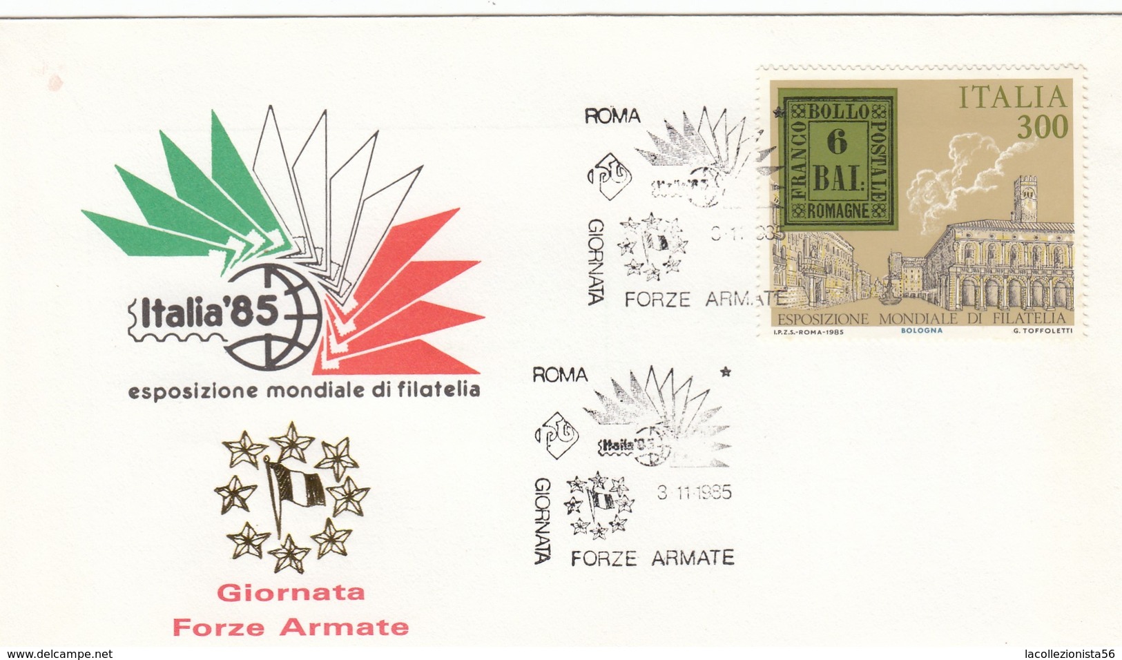 8531-GIRO ANNULLI SPECIALI EMESSI DALLE AMM. POSTALI ITALIA-S.MARINO-VATICANO- ESP. MONDIALE DI FILATELIA "ITALIA 85"