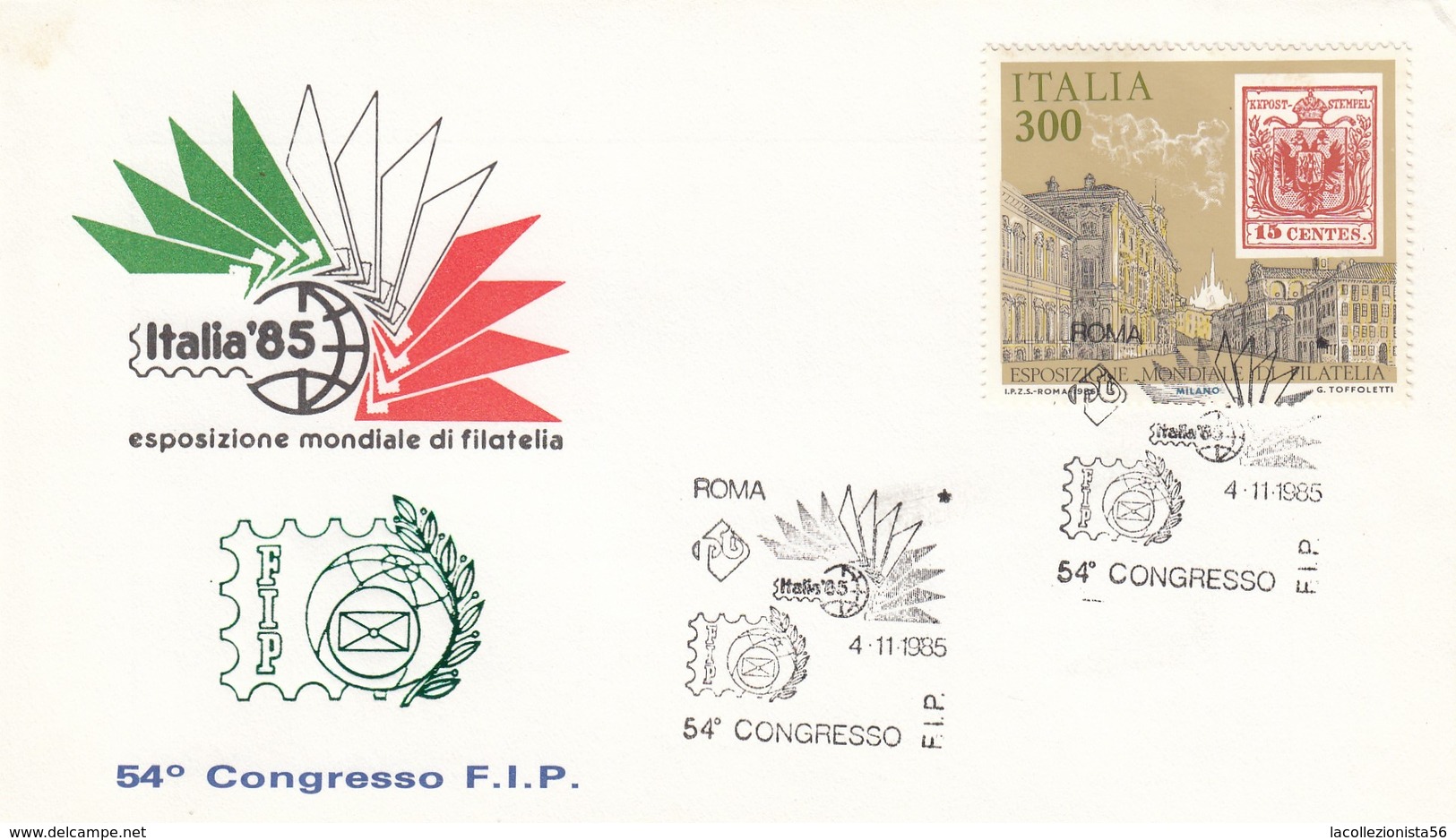 8531-GIRO ANNULLI SPECIALI EMESSI DALLE AMM. POSTALI ITALIA-S.MARINO-VATICANO- ESP. MONDIALE DI FILATELIA "ITALIA 85"