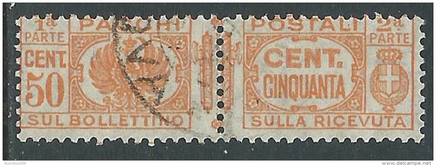 1927-32 REGNO USATO PACCHI POSTALI 50 CENT - Z6-3 - Paketmarken