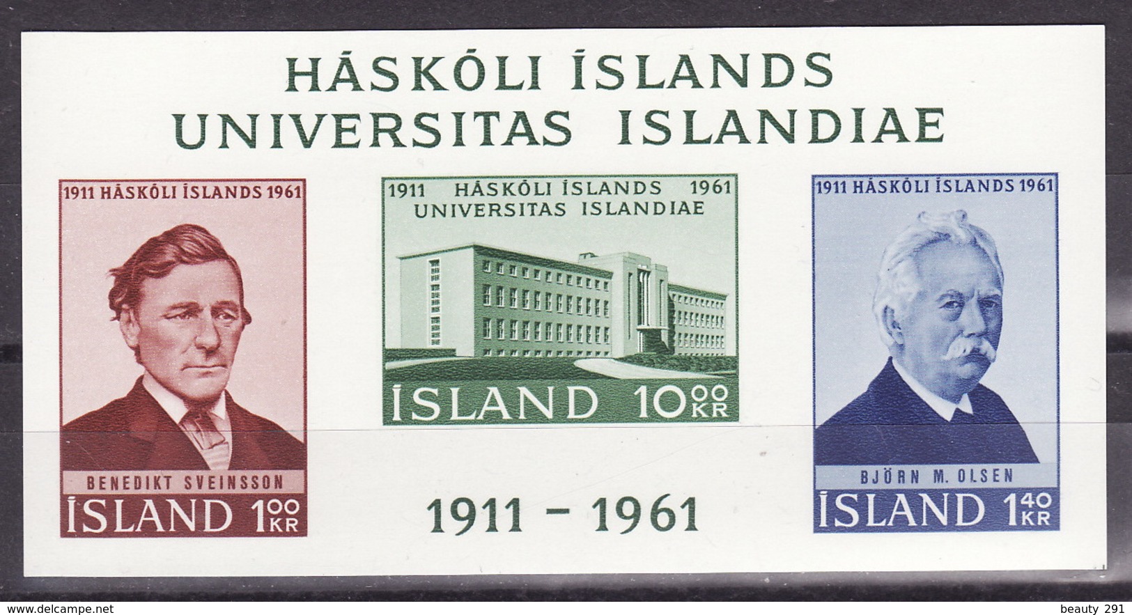 ISLAND 1961  Block 3  MNH** / VF - Blokken & Velletjes