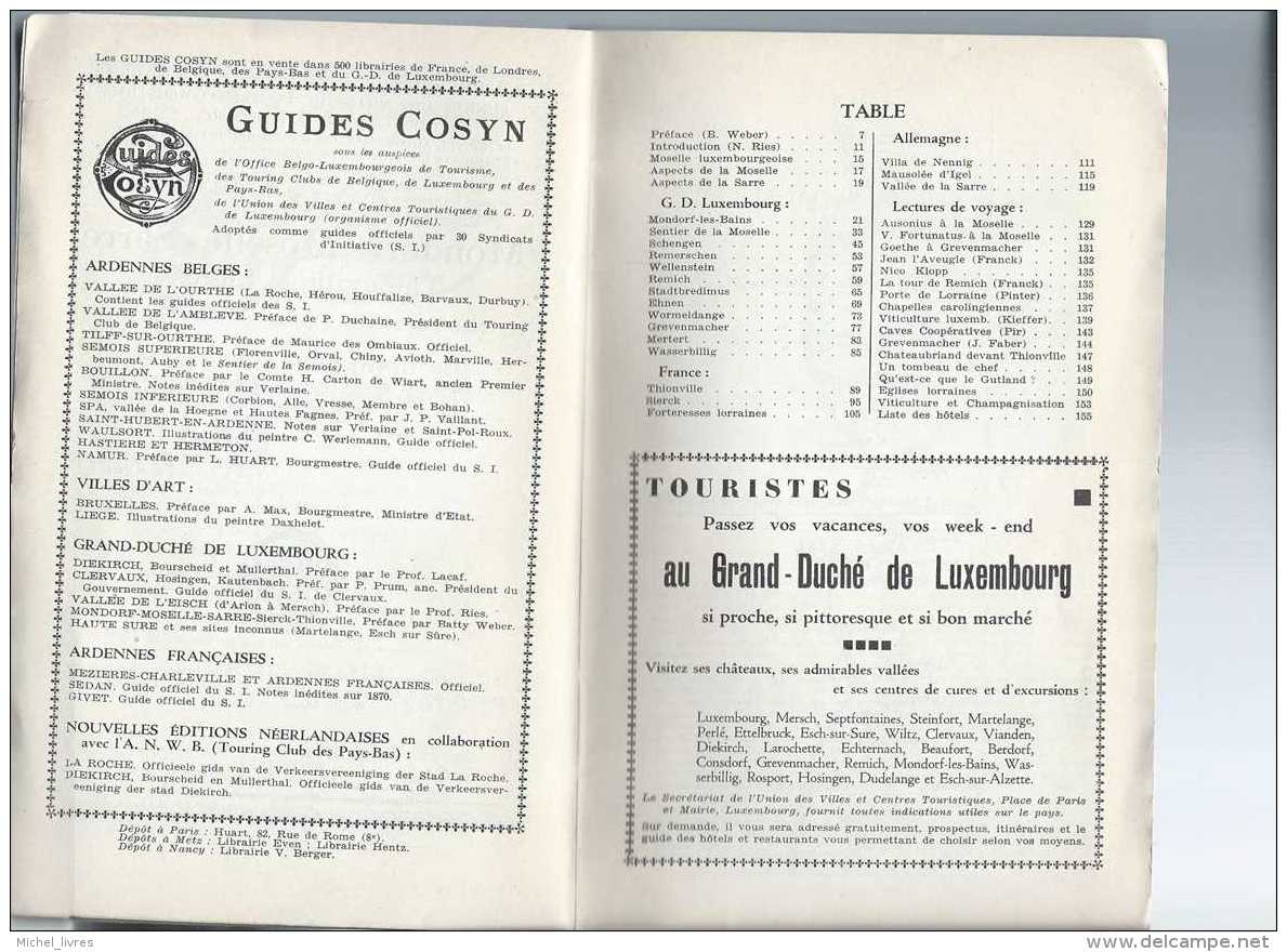 Guide Cosyn - Grand Duché De Luxembourg - Mondorf Moselle Sarre Sierck Thionville - Ss Date Années 1930 - BE - Tourisme