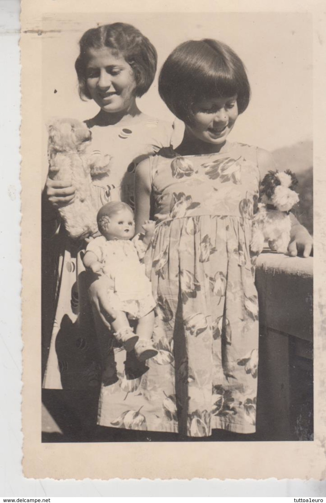 Giocattoli Bambole Doll Fotocartolina Bambine Con Bambole 1940 Pelouche  Gg - Giochi, Giocattoli