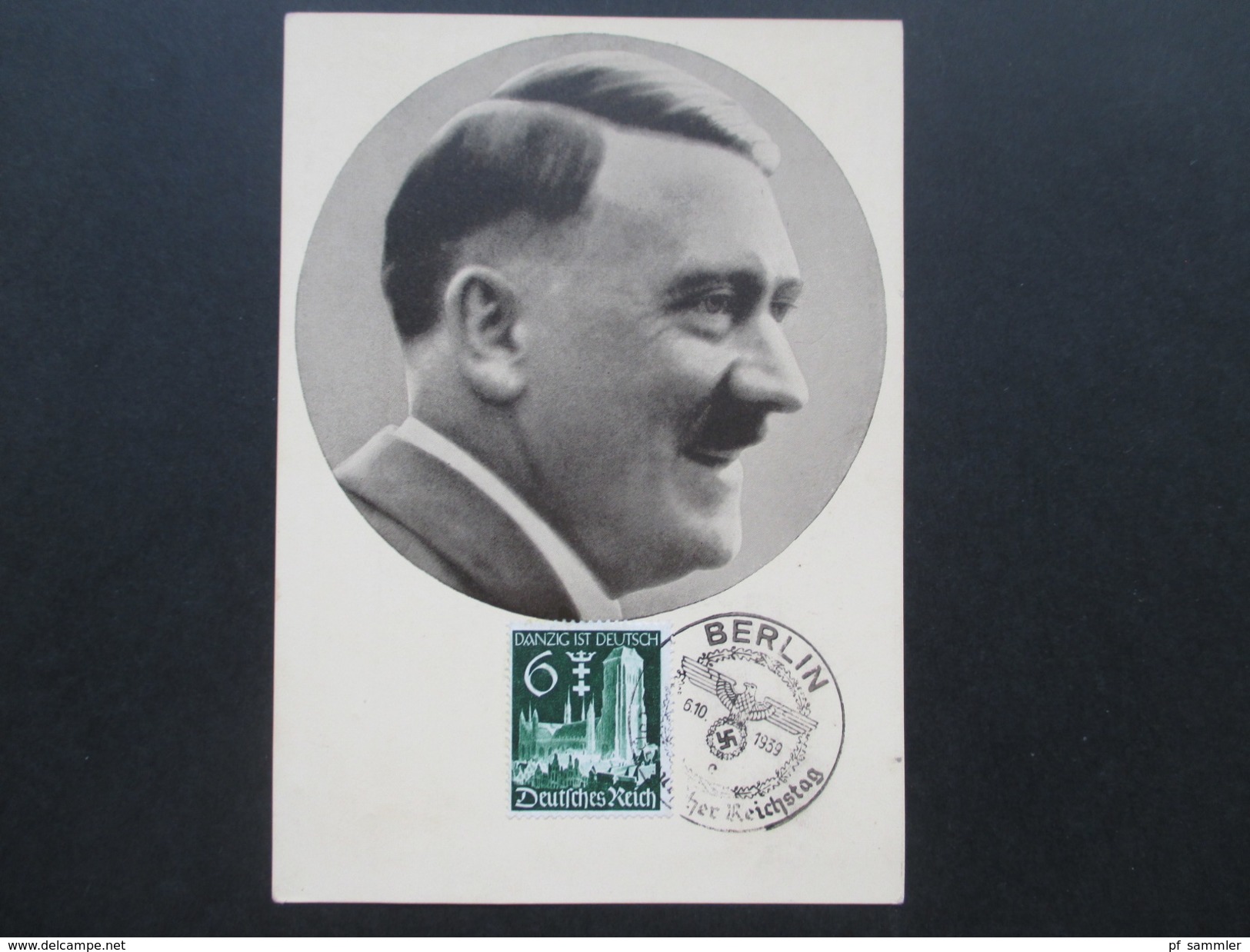 Deutsches Reich Propagandakarte 2. WK Portrait Adolf Hitler. Männer Der Zeit. Nr. 91. Michel Nr. 714 Sonderstempel - Lettres & Documents