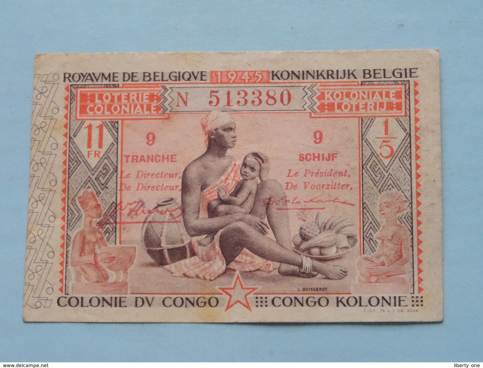 1945 Koninkrijk België Colinie Du CONGO KOLONIE 9 Tranche/Schijf N 513379 & 513380 ( Zie Foto's ) ! - Billets De Loterie