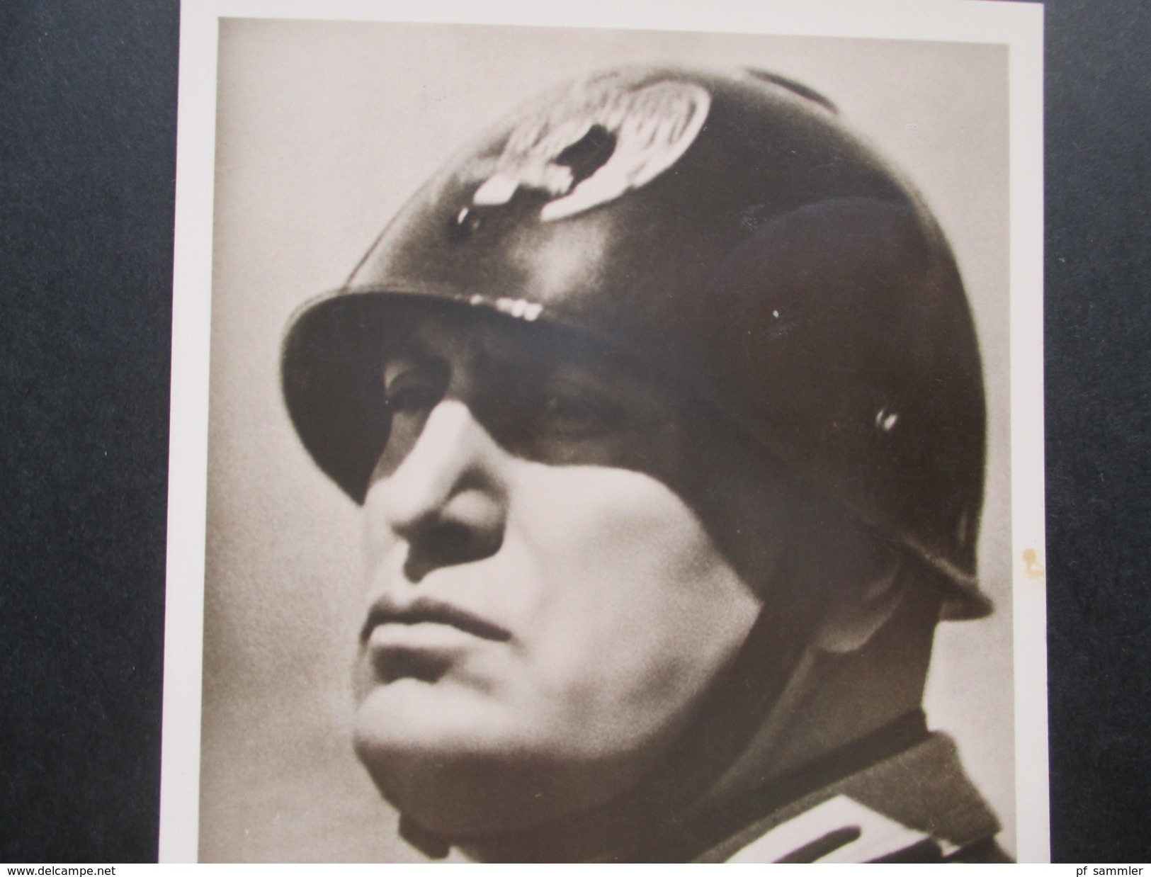 DR Propagandakarte 2. WK Echtfoto. S.E. Benito Mussolini. Sonderstempel Berlin Staatstreffen. Foto Petitti, Roma - Briefe U. Dokumente