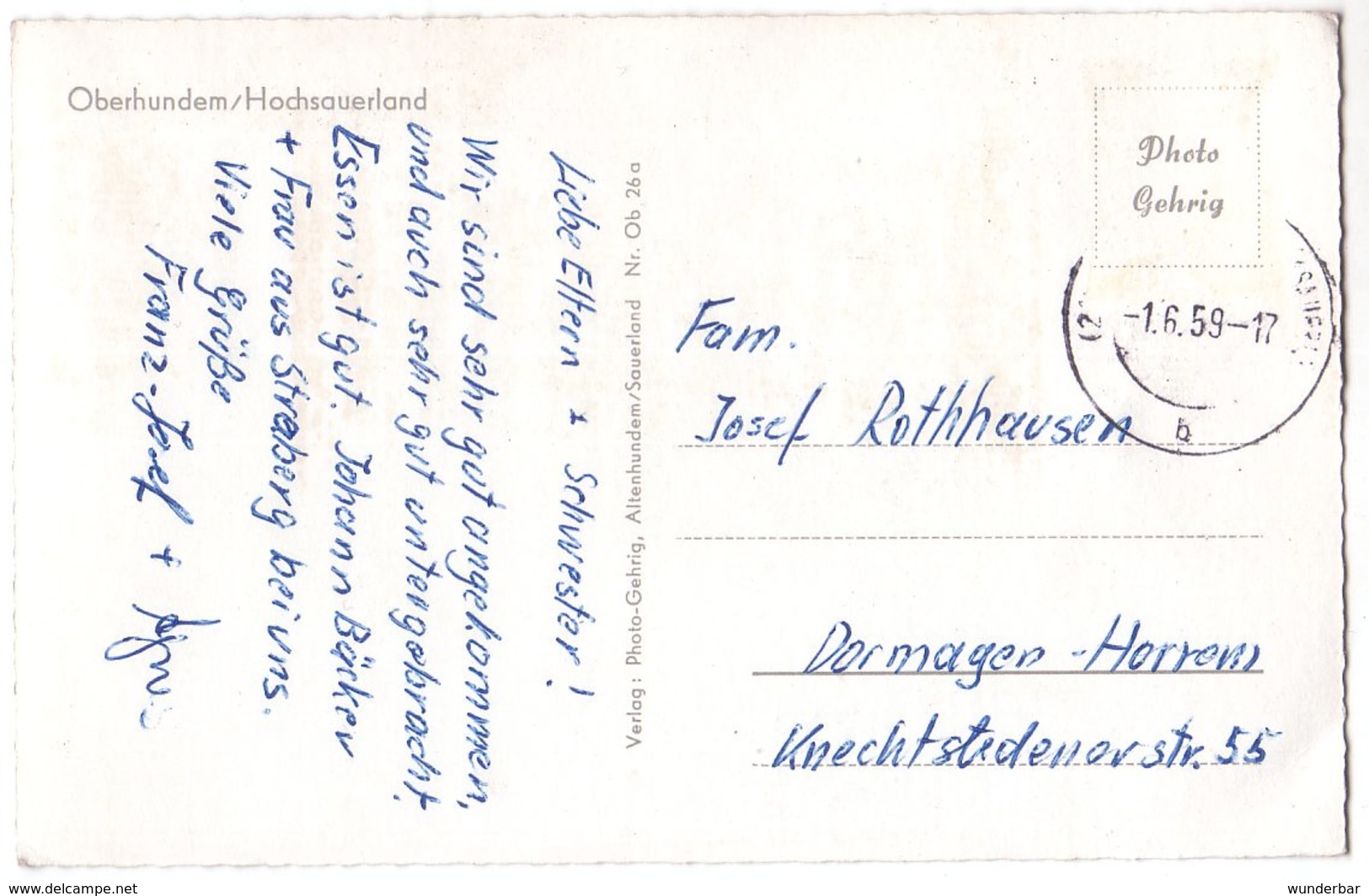 Oberhundem  1959   (z5142) - Olpe
