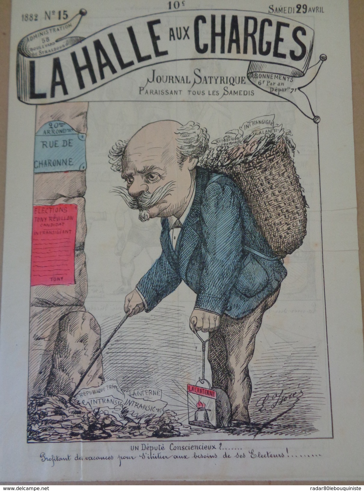 LA HALLE AUX CHARGES.1882.-n°15.samedi  29 AVRIL. - 1850 - 1899