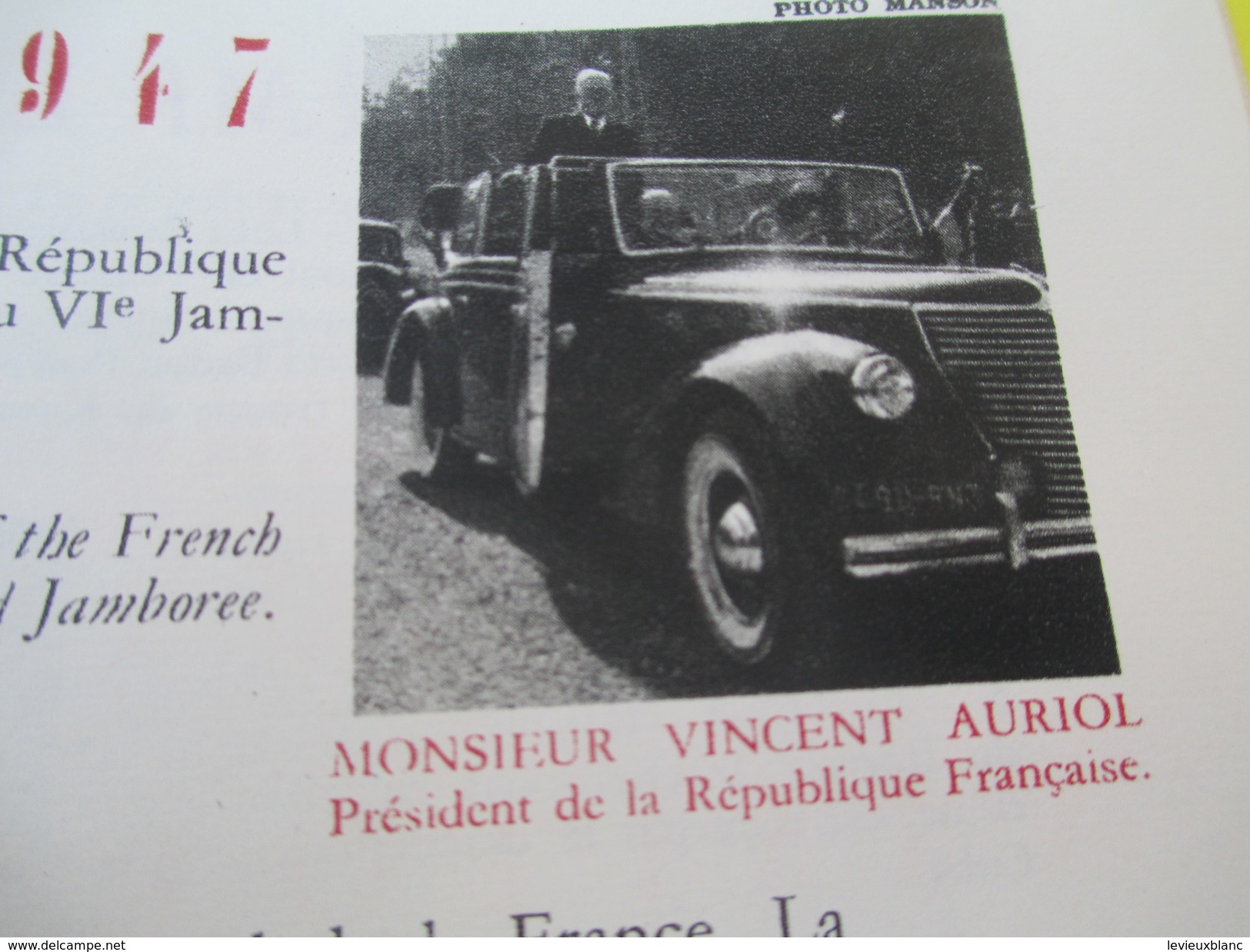 Scoutisme/Plaquette Souvenir/Le Jamborée  Mondial de la Paix /Forêt de Moisson/France/1947        VPN86bis