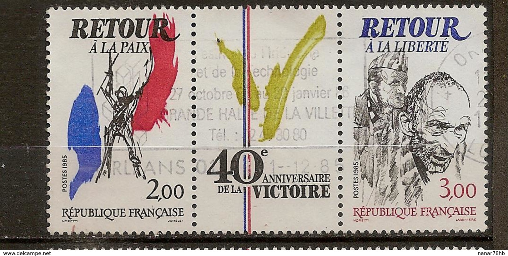 Triptyque 40ème Anniversaire De La Victoire N°2368 Et 2369 - Gebraucht